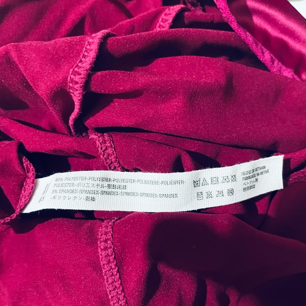 Free People Vibrant Pink Top. bodysuit satin - Picture 6 of 7